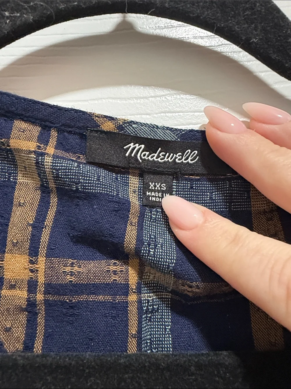 Madewell Sweetheart Wrap Top in Plaid 100% Cotton XXS
